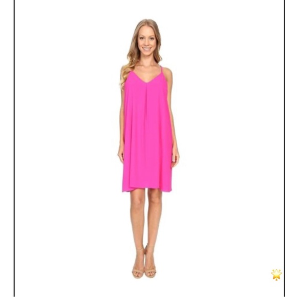 SMALL VINCE CAMUTO TANK DRESS SPAGHETTI STRAP PLEAT PINK KNEELNGTH SUMMER SPLASH - Picture 2 of 9